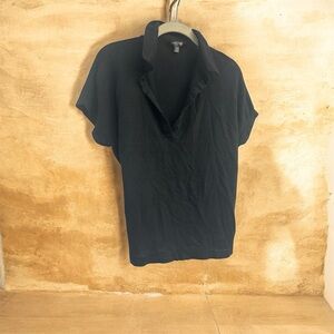🌻 Banana Republic V-neck Polo Shirt Black Medium